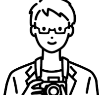 カメラを持つ人物のイラスト